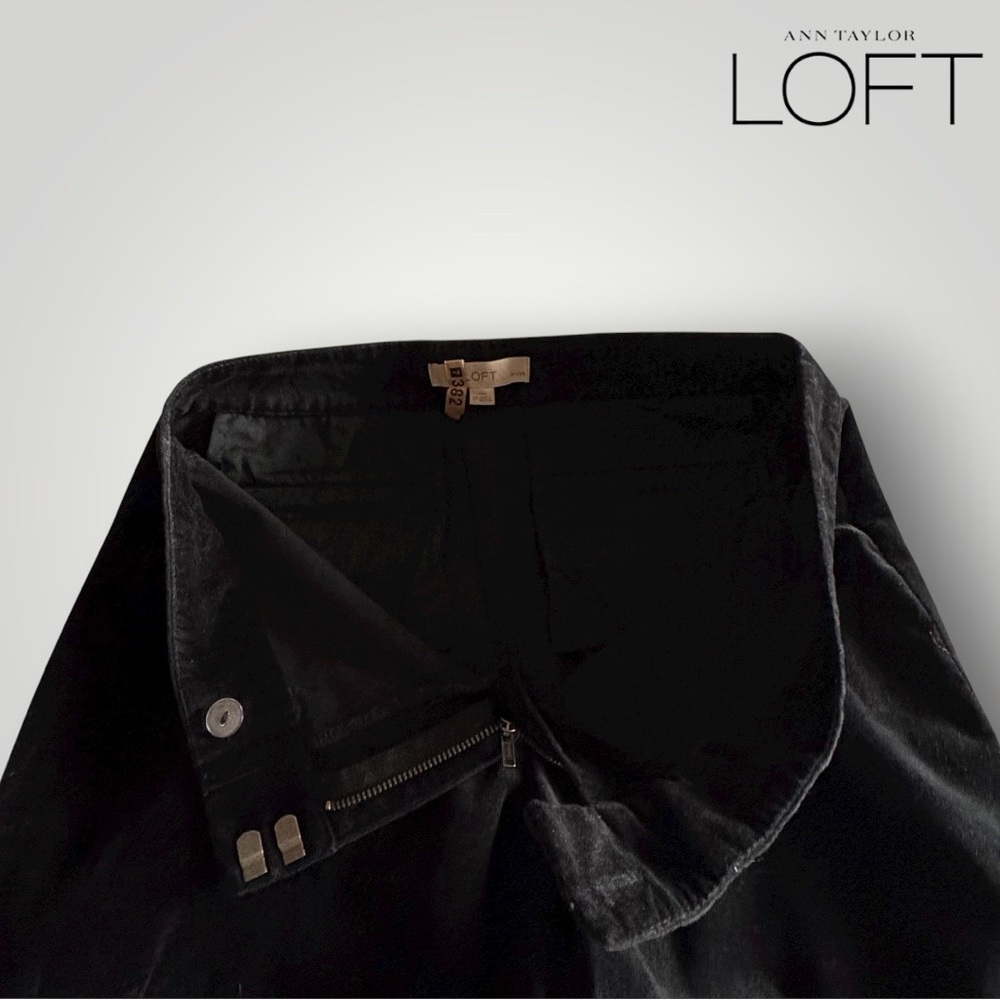 🛍️SALE🛍️ LOFT Elegant Black Velvet Straight Leg Trousers - Picture 6 of 8